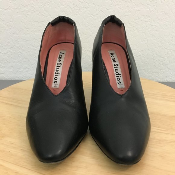 Acne Studios Aja Black Leather Heels - Picture 2 of 16